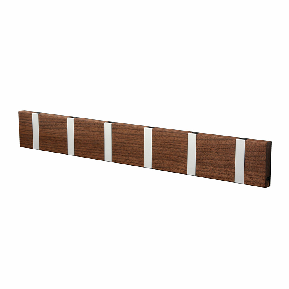 Knax Wandgarderobe waagrecht 6 Haken Walnuss Loca