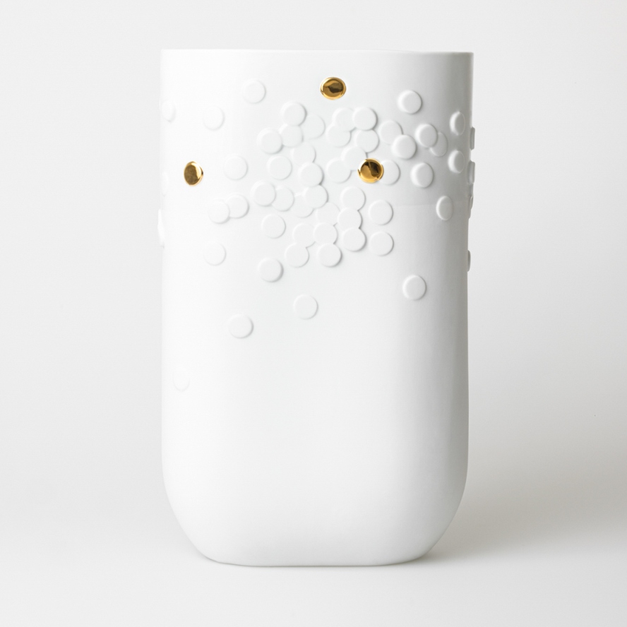Goldener Punkt Vase Bodenvase Räder 