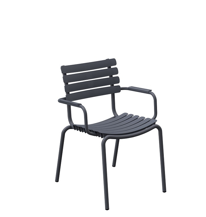 ReClips Outdoor Dining Chair Stuhl Houe Aluminium Armlehnen Grau