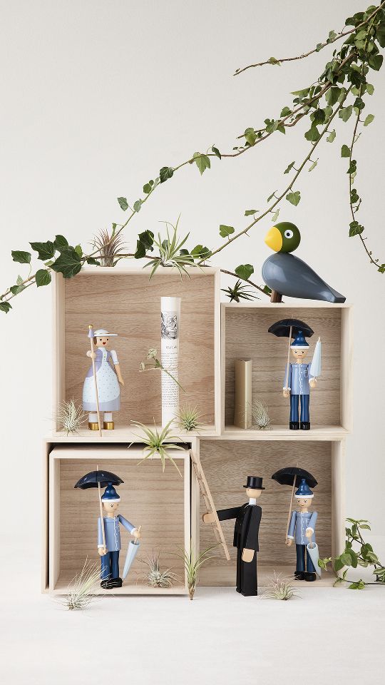 Songbirds Singvögel Holzfigur Nachtigall Kay Bojesen