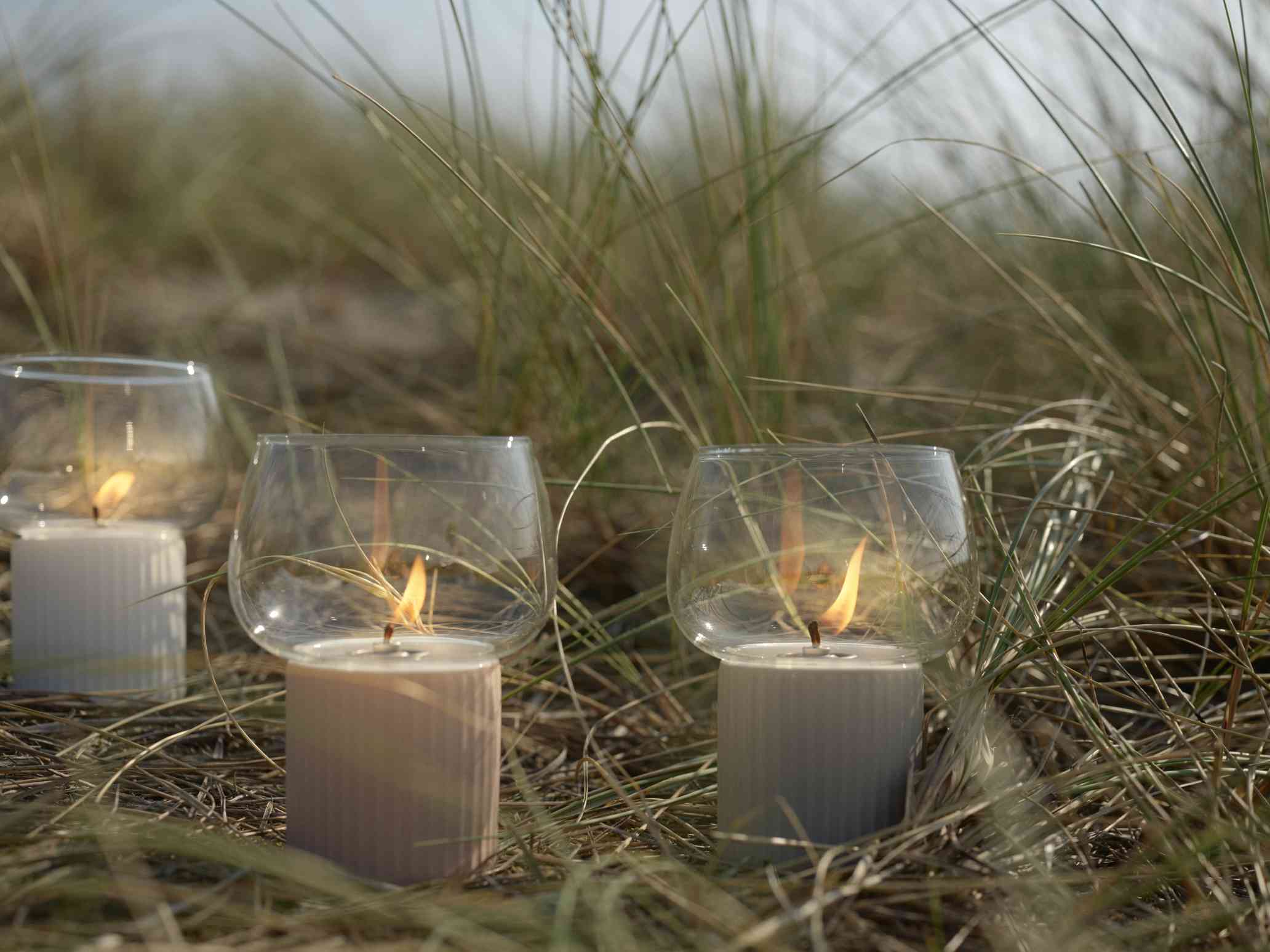 Hygge Hurricane Windlicht RIG TIG by Stelton Grau EINZELSTÜCK