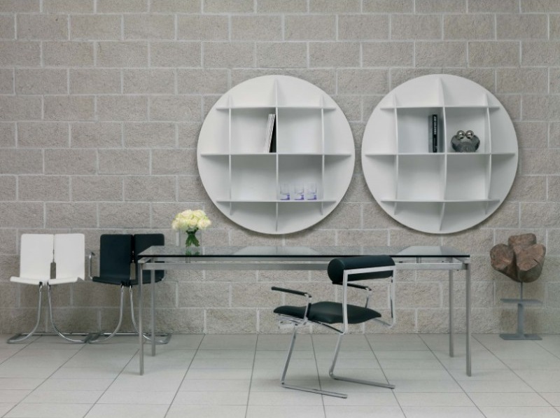Minicontinental AL Sphärisches Bücherregal Weiß Industrie Carnovali