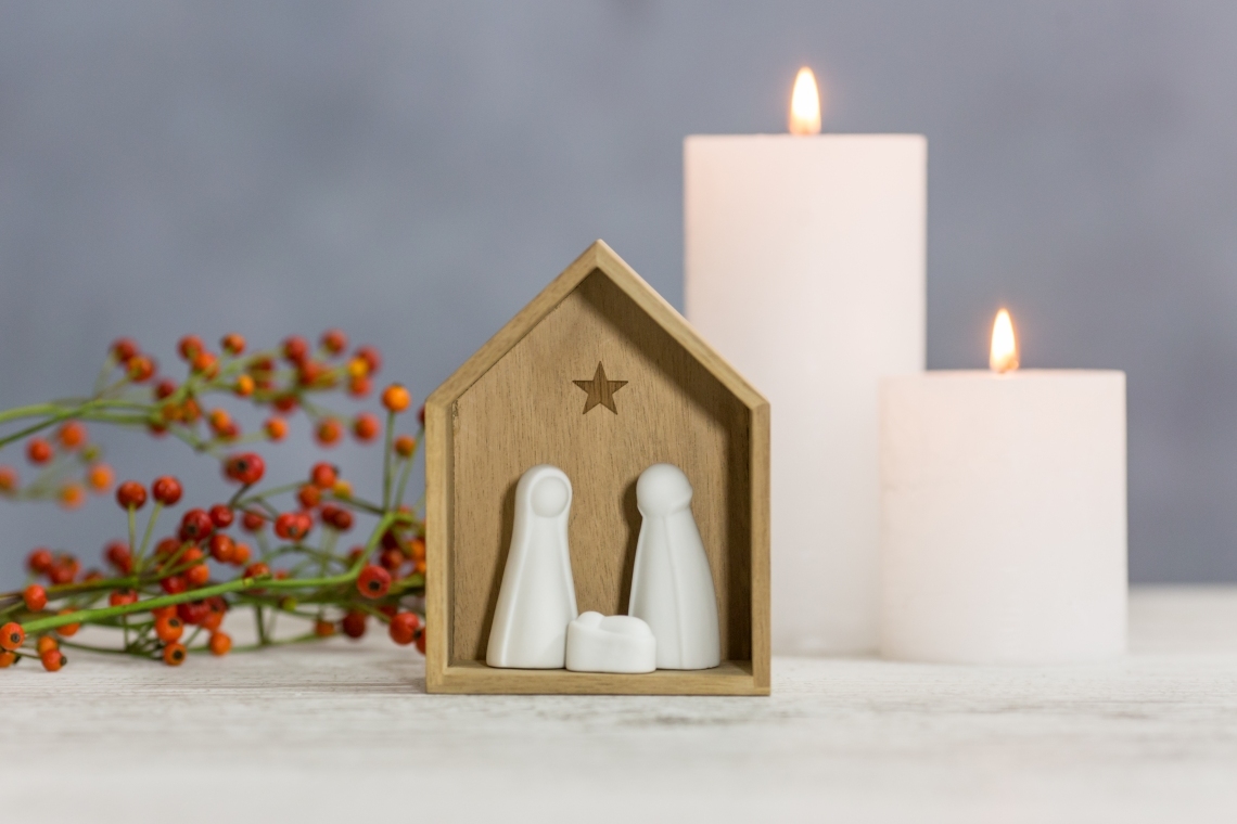 Winterzeit die kleine Krippe Räder