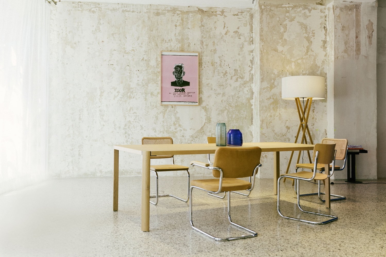 S 32 V Stahlrohr Klassiker Freischwiger CHROM/NATUR Thonet VORZUGSKOMBINATION