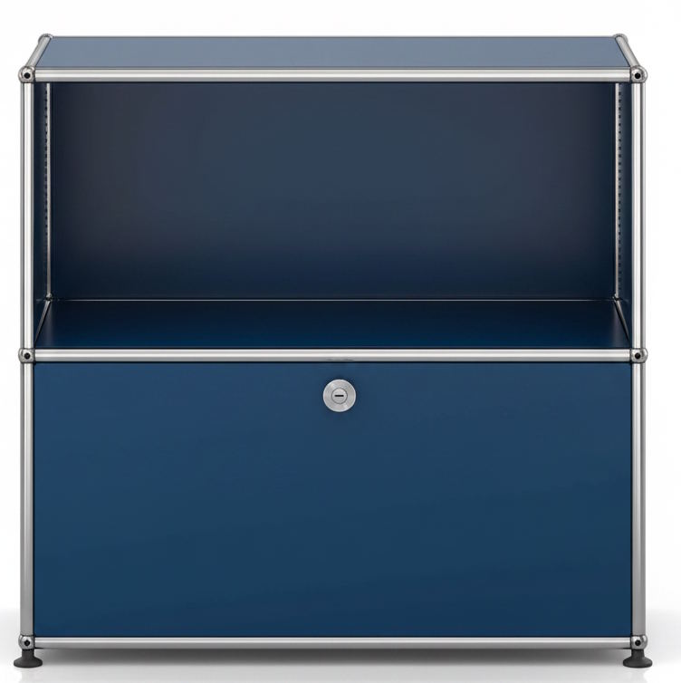 USM Haller Sideboard 1 Offen / 1 Schublade Stahlblau