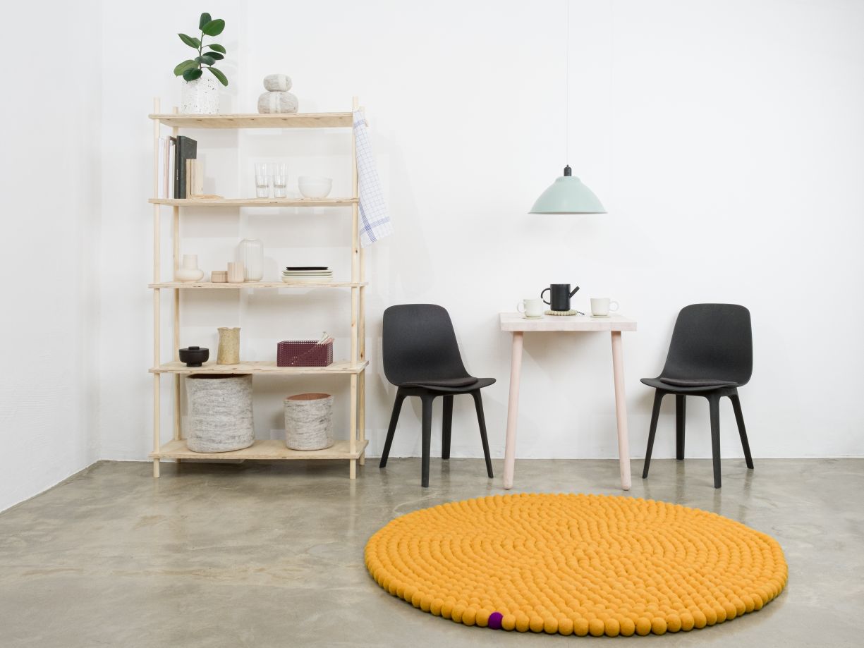 Big One Rund Filzteppich Ø 200 cm myfelt Ockergelb