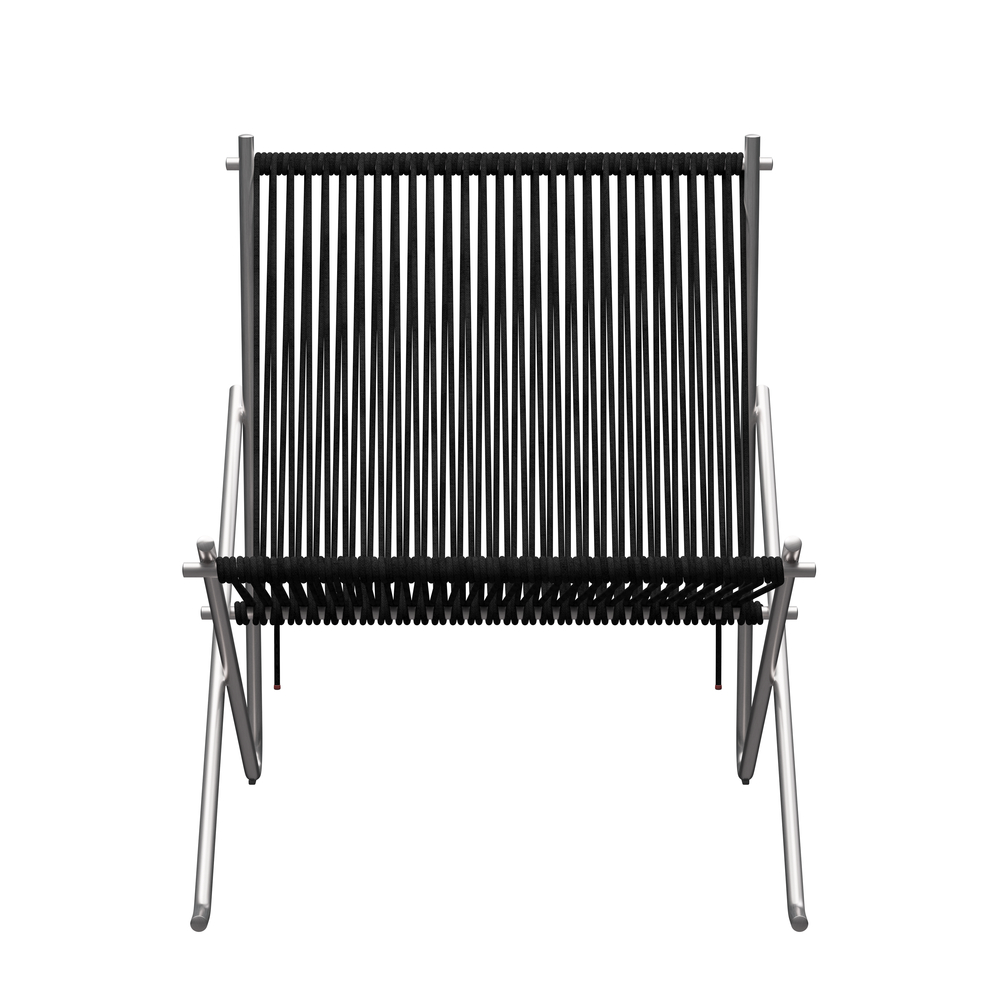 PK4 Lounge Chair Edelstahl - Schwarz Fritz Hansen