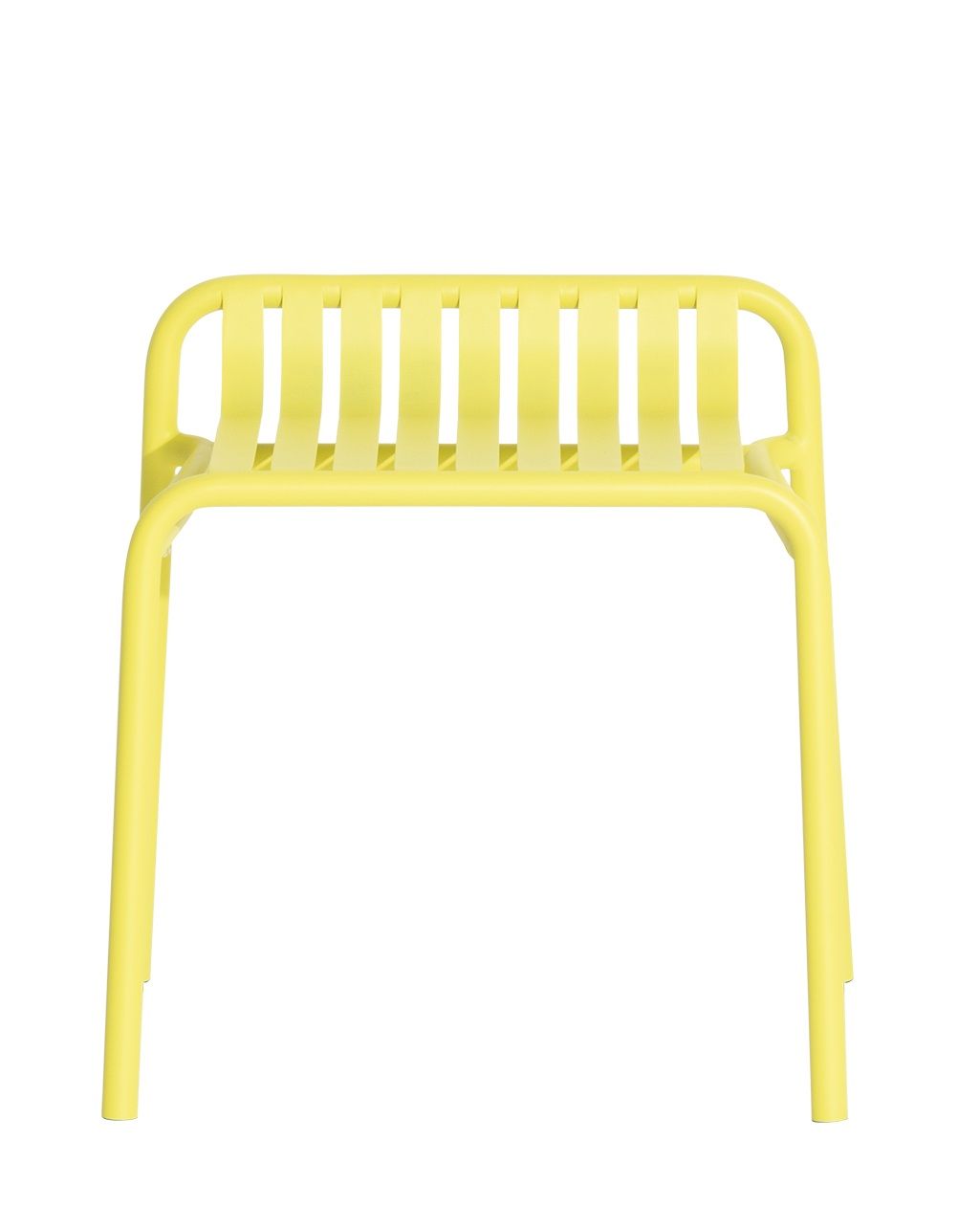 Gelber Week-End Stool Hocker von Petite Friture: Moderner Design Hocker aus Metall für den Innen- und Außenbereich.