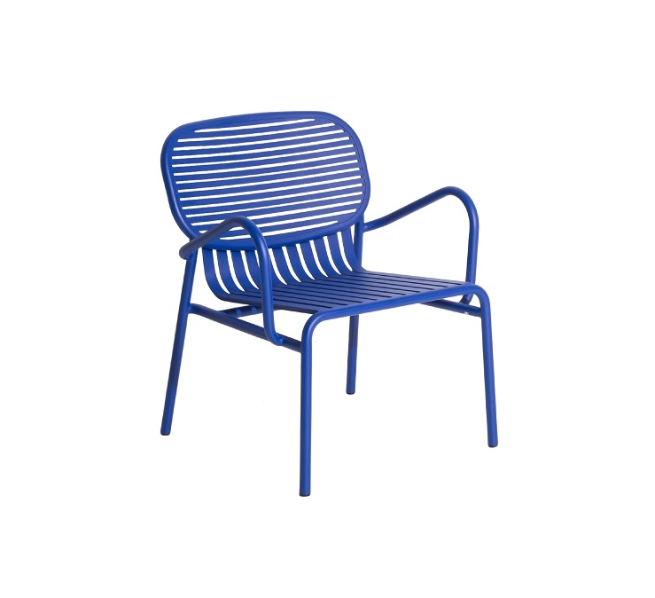 Blauer Week-End Garden Armchair Sessel von Petite Friture: Moderner Outdoor Sessel mit Armlehnen für Garten und Terrasse.