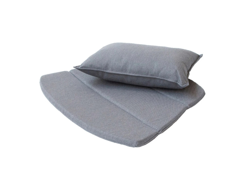 Grauer Cane-Line Breeze Kissensatz für Loungesessel, bestehend aus Sitzkissen und Rückenkissen. Outdoor-Möbel Zubehör.