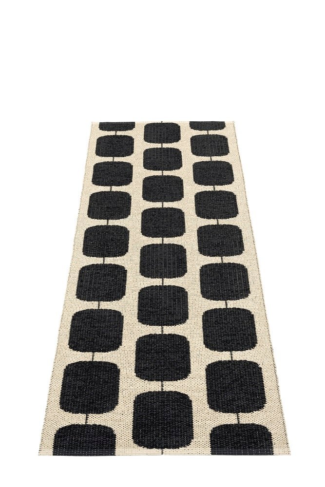 Sten Kunststoffteppich 70x200 cm Pappelina Schwarz/Cream