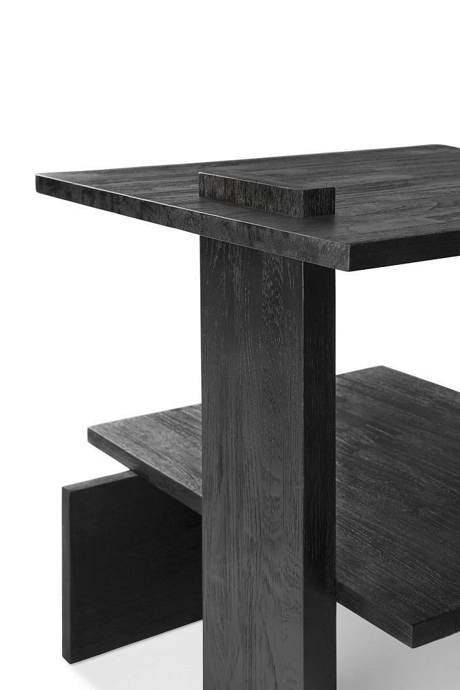 Teak Abstract Side table Beistelltisch Schwarz Ethnicraft