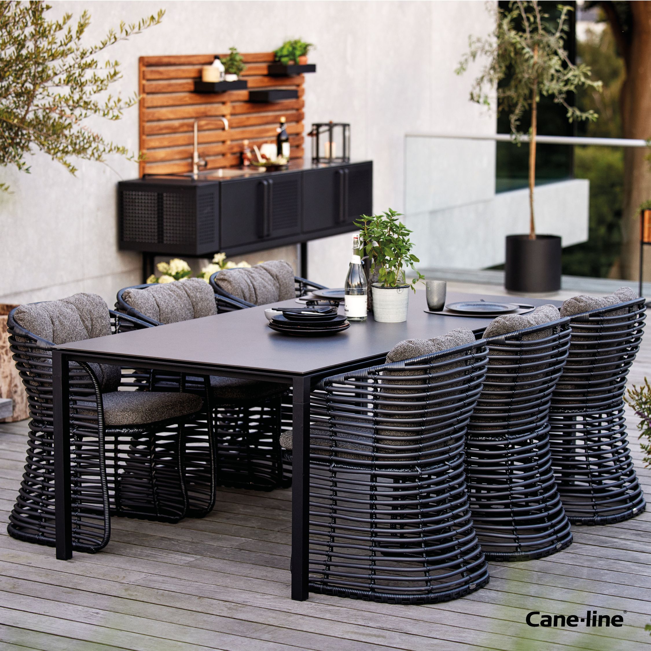 Basket Sessel Graphit Cane-Line