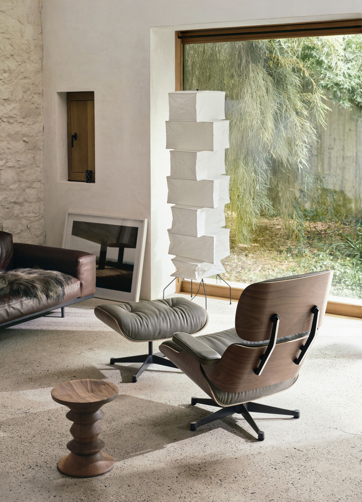 Eames Lounge Chair & Ottoman Armchair Leder Premium F / Leder Natural Vitra