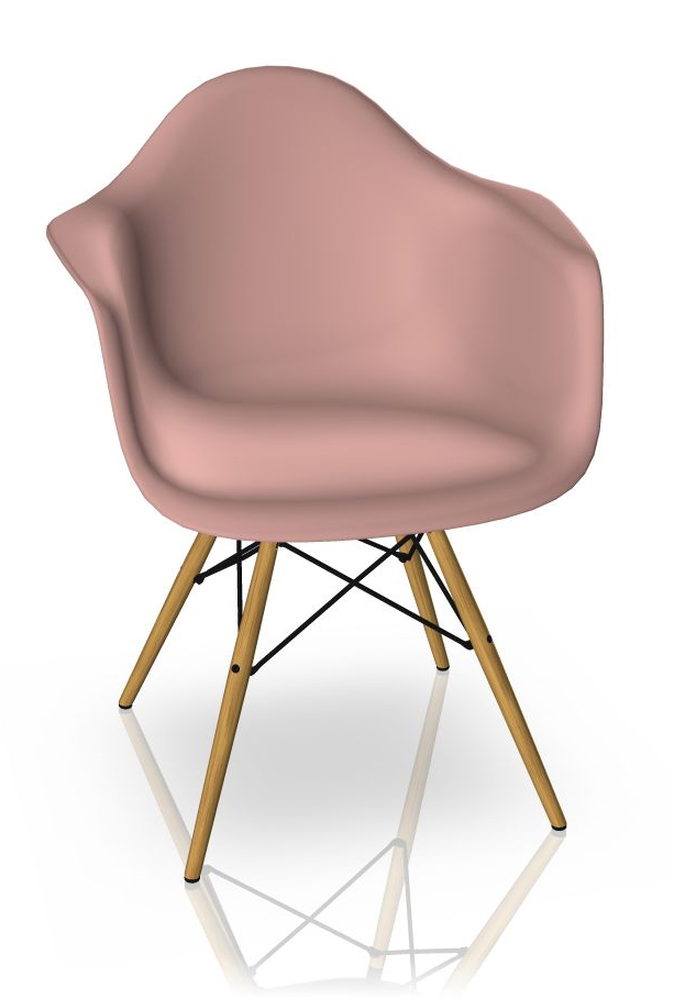 Eames Plastic Arm Chair DAW Stuhl Vitra Ahorn gelblich - Zartrosa