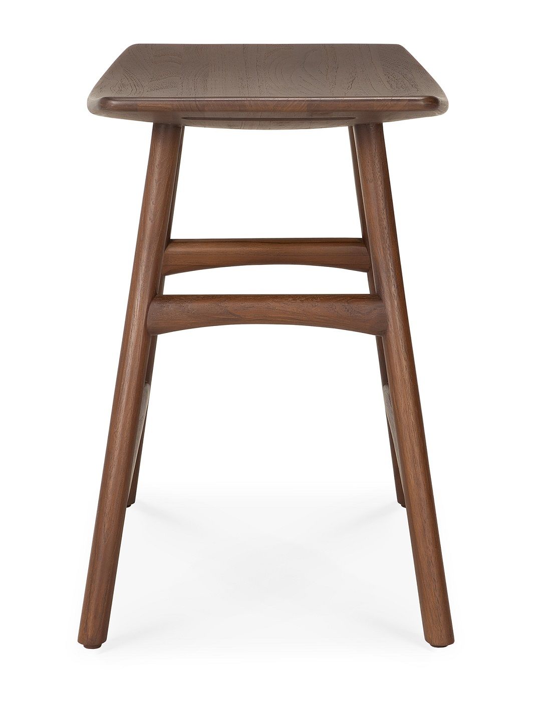 Osso Hocker aus Teakholz in Dunkelbraun von Ethnicraft: Moderner Holzhocker für Wohnzimmer und Essbereich.