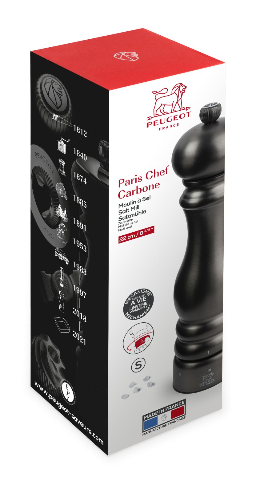 Paris Chef Carbon Salzmühle 22 cm Peugeot EINZELSTÜCK