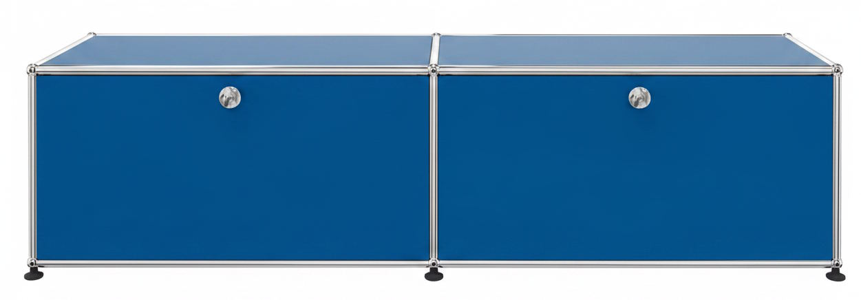 USM Haller Lowboard 2 Klappen Enzianblau