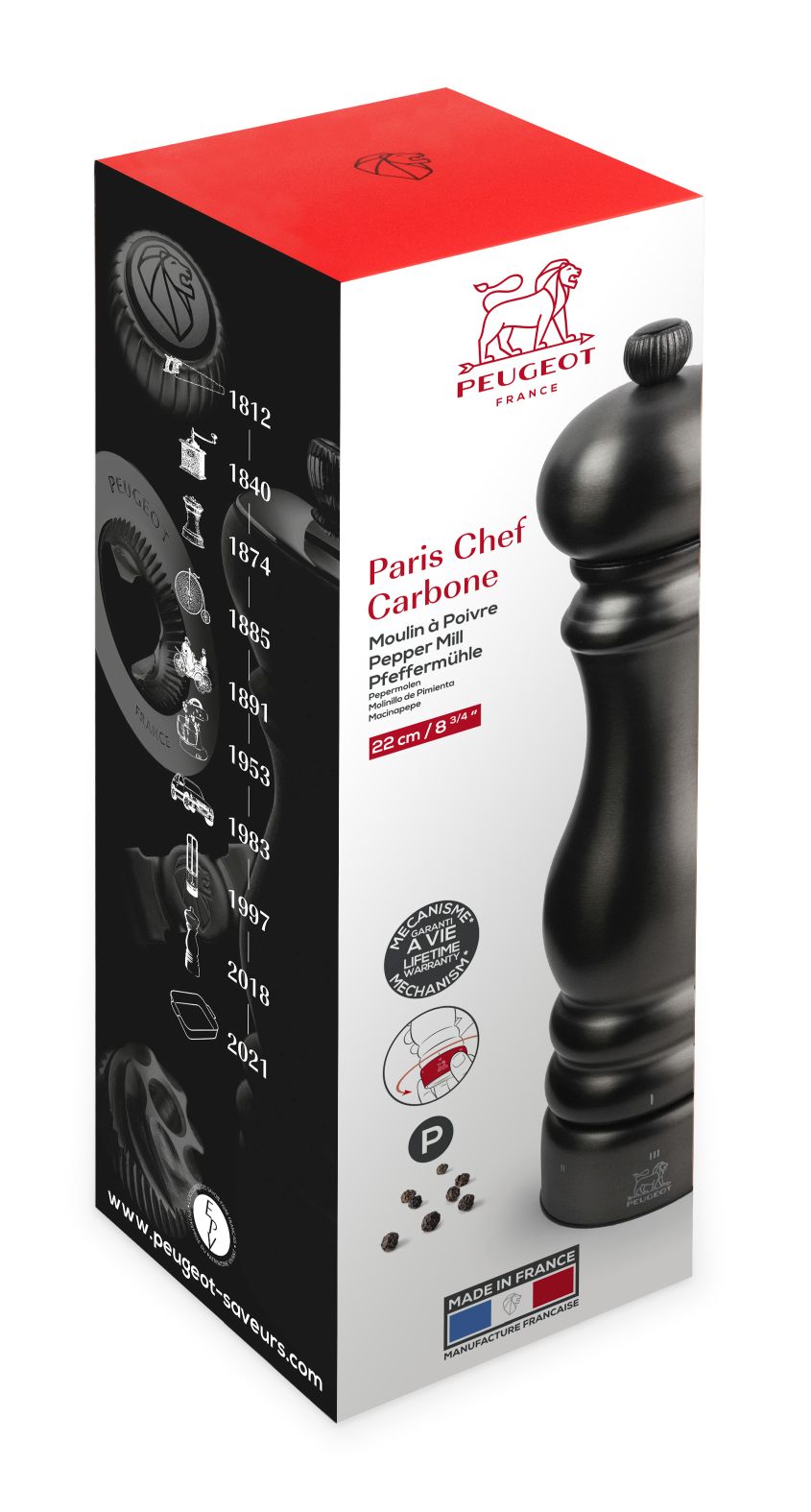 Paris Chef Carbon Pfeffermühle 22 cm Peugeot EINZELSTÜCK
