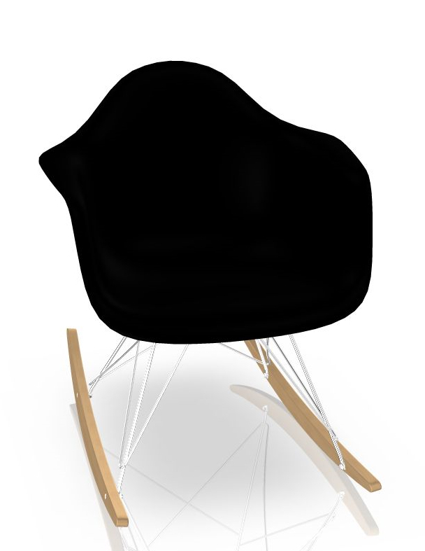 Eames Plastic Arm Rocking Chair RAR Schaukelstuhl Vitra Ahorn gelblich - Chrom - Schwarz