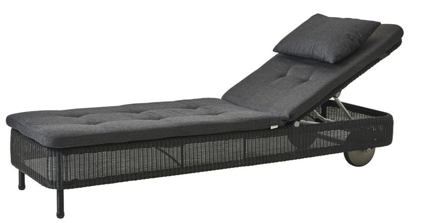 Presley Outdoor Kissensatz für Sonnenliege Cane-Line schwarz mit QuickDry & Airflow system