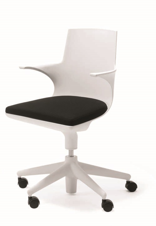 Spoon Chair Drehstuhl Kartell Weiß Schwarz