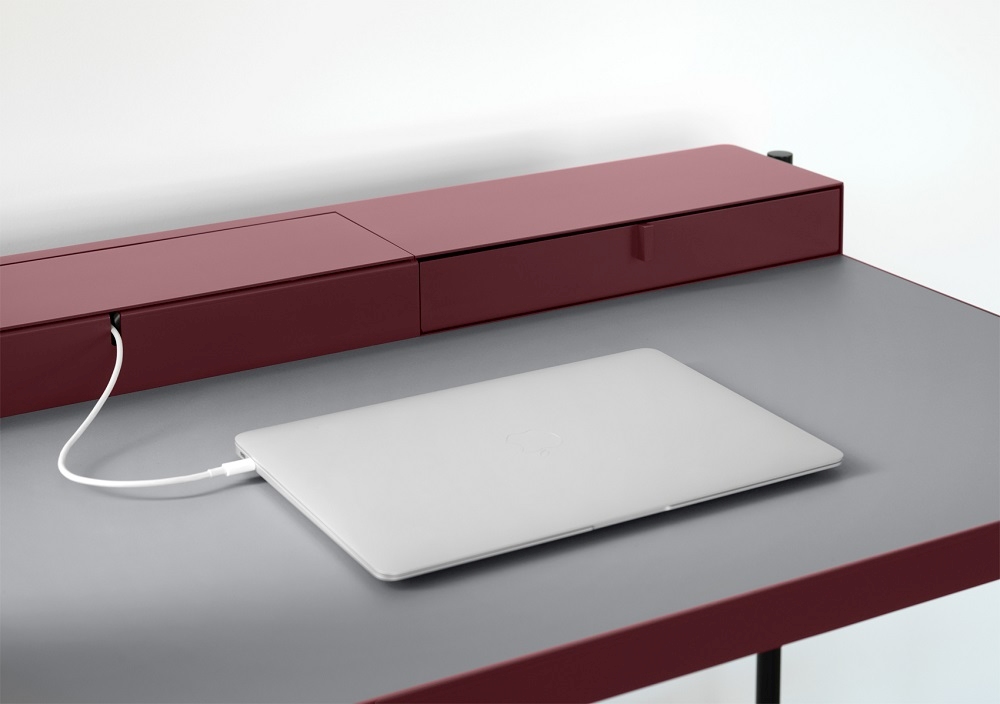 PS20 BIG Schreibtisch Müller Möbelfabrikation Oxidrot 1 Schublade