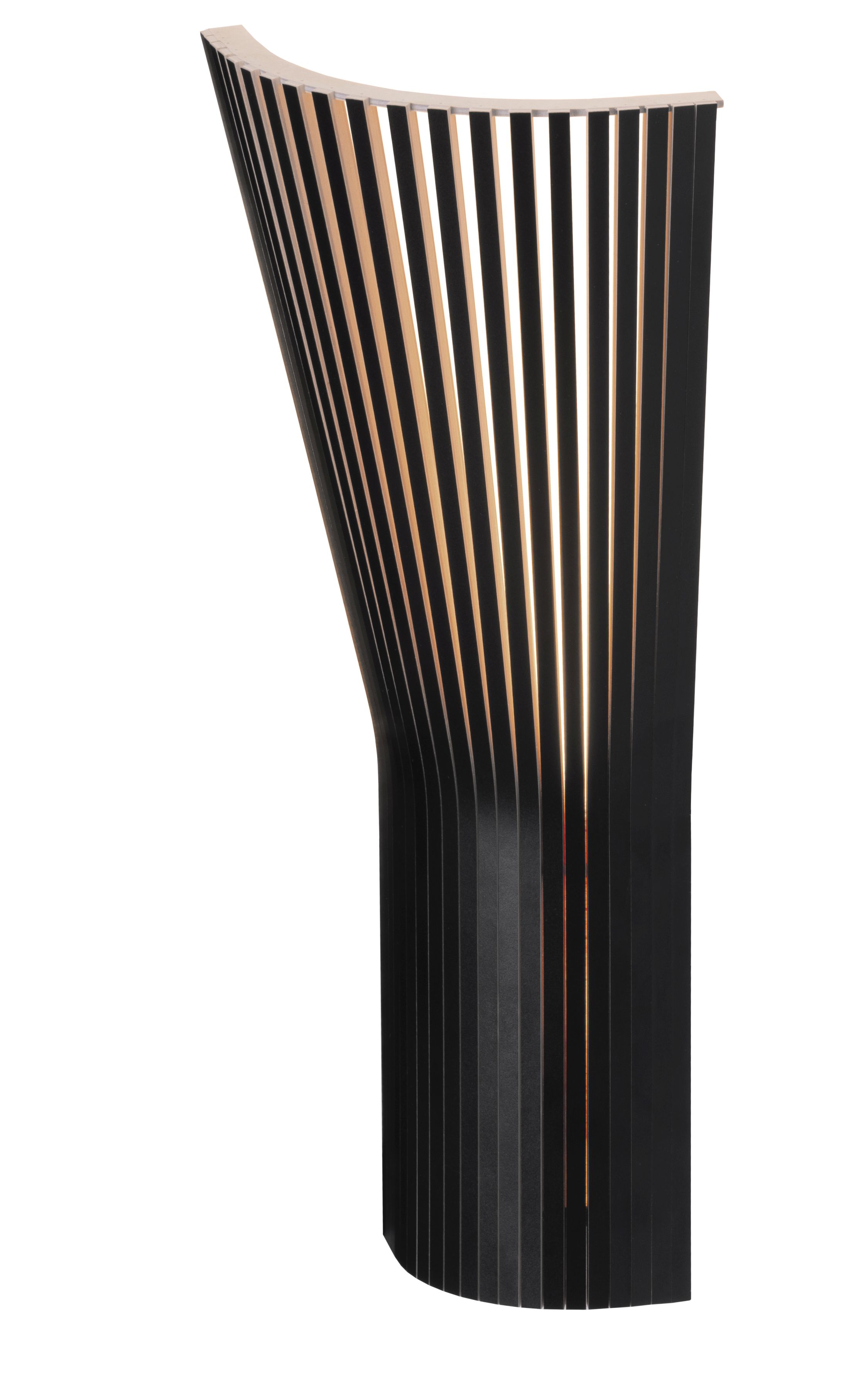 Secto 4237 Eckleuchte in Schwarz: Moderne Design Lampe aus Holz für indirekte Beleuchtung.