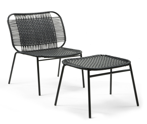 Cielo Footstool Fußhocker Outdoor ames Schwarz - Schwarz