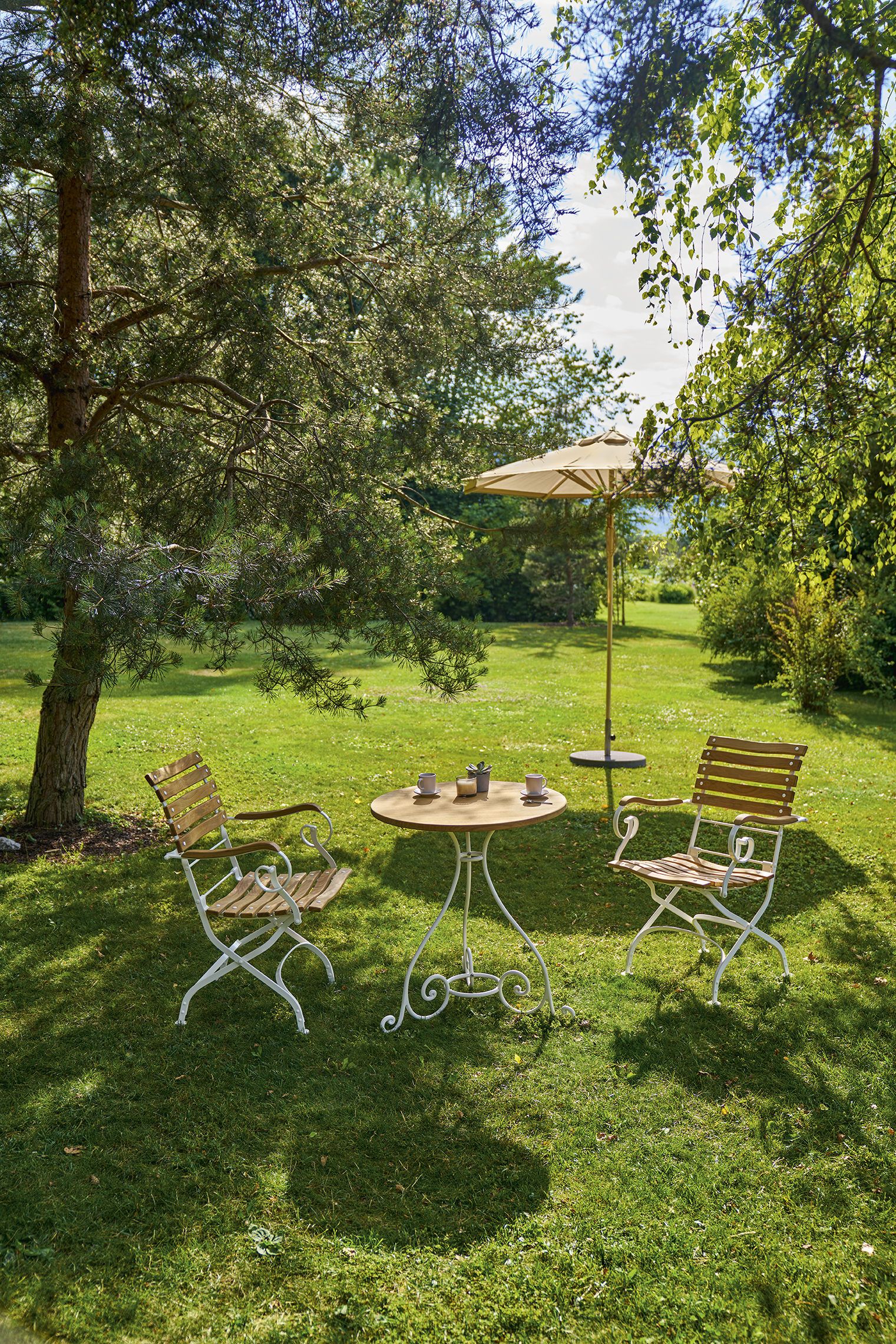 Teakschirm / Sonnenschirm Weishäupl
