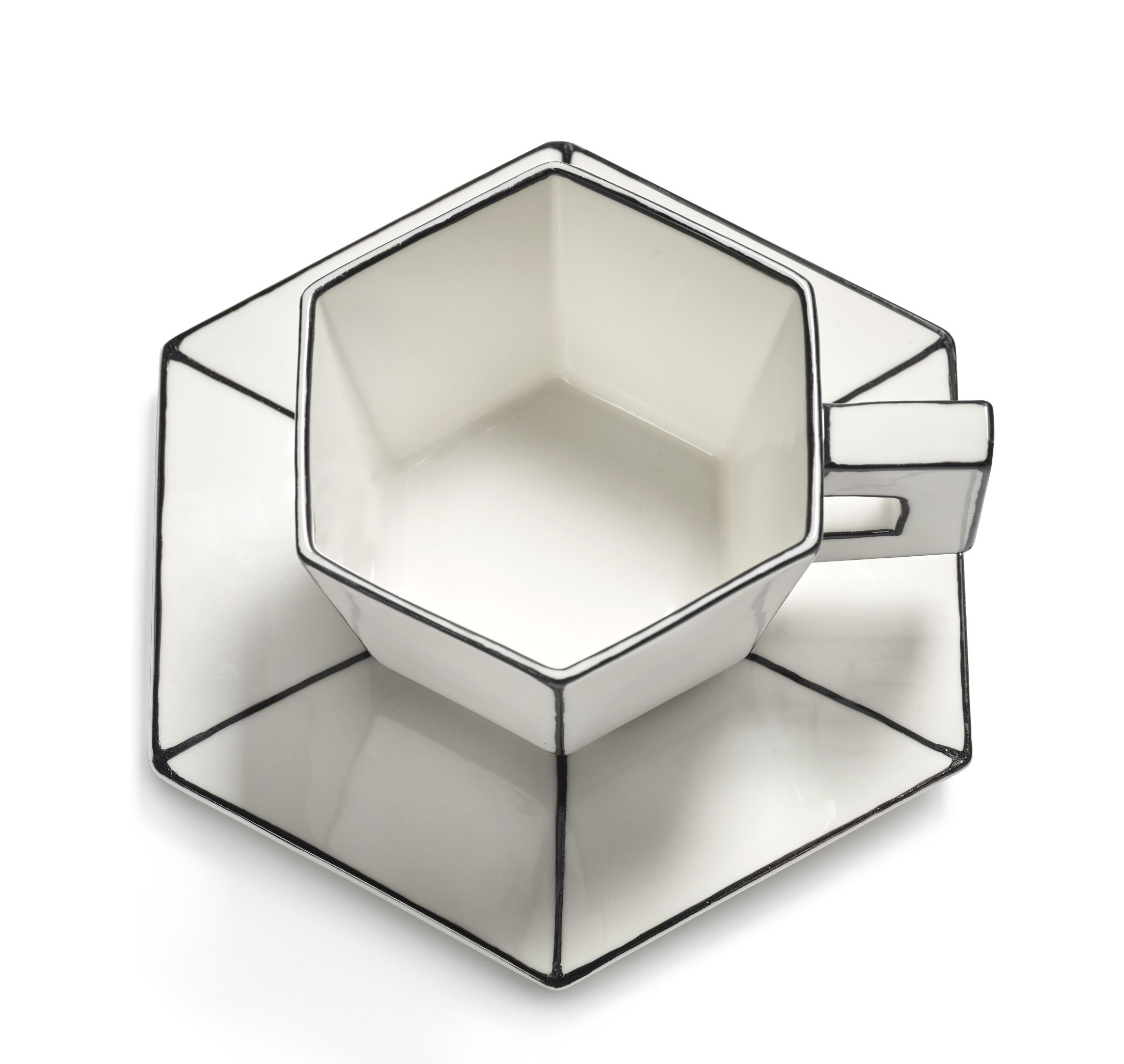 Capuucino Tasse Weiß/Schwarz Carte Blanche Serax  