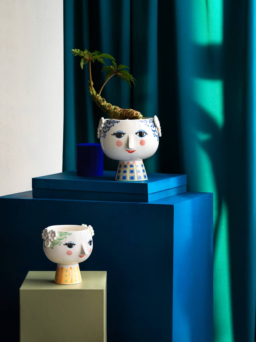 Eva Blumentopf 21 cm Blau Bjorn Wiinblad