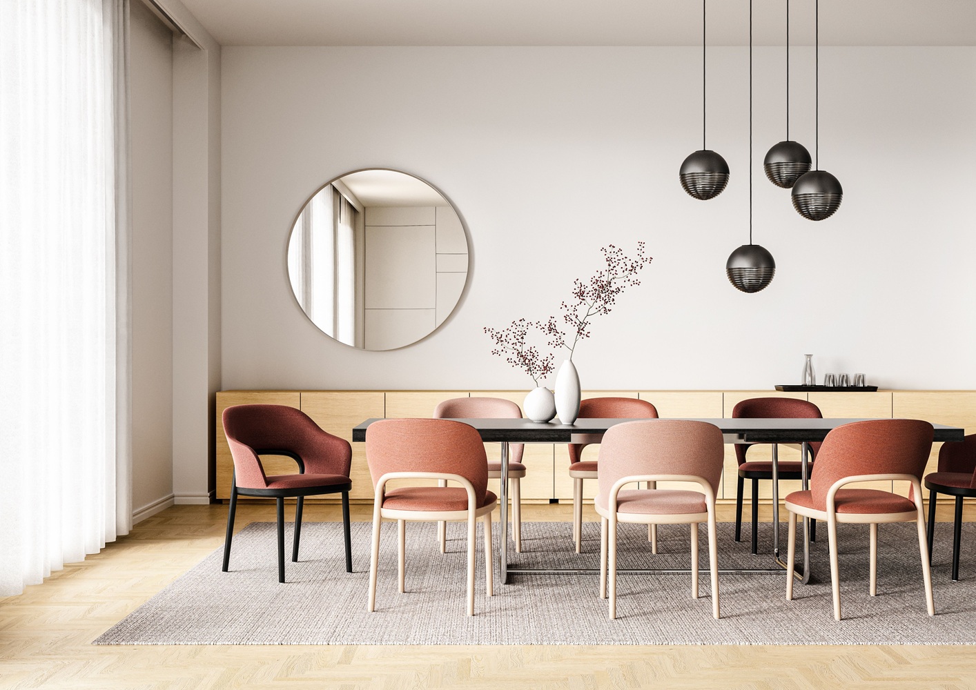 JS. Thonet by Jil Sander S 1070 / S1070 Konferenztisch Thonet