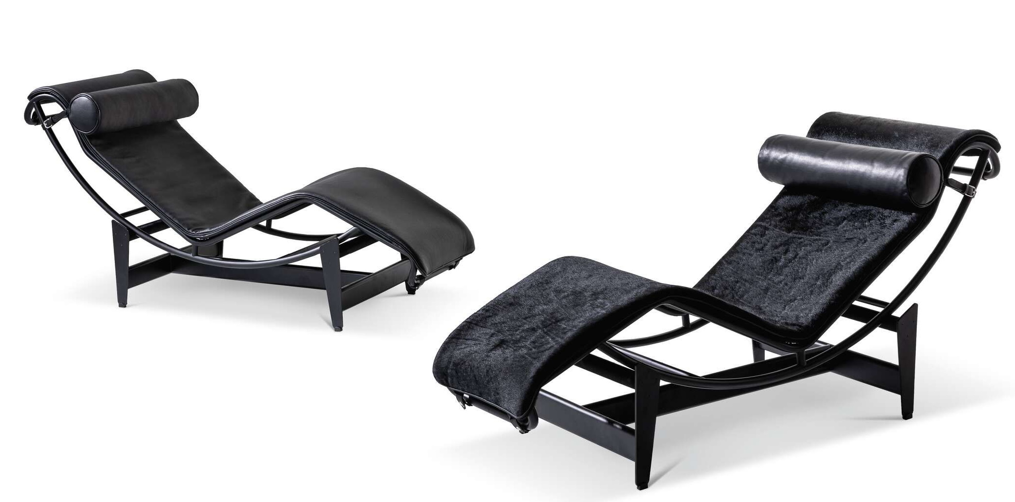 4 Chaise Longue à reglage continu Liege Schwarz Cassina