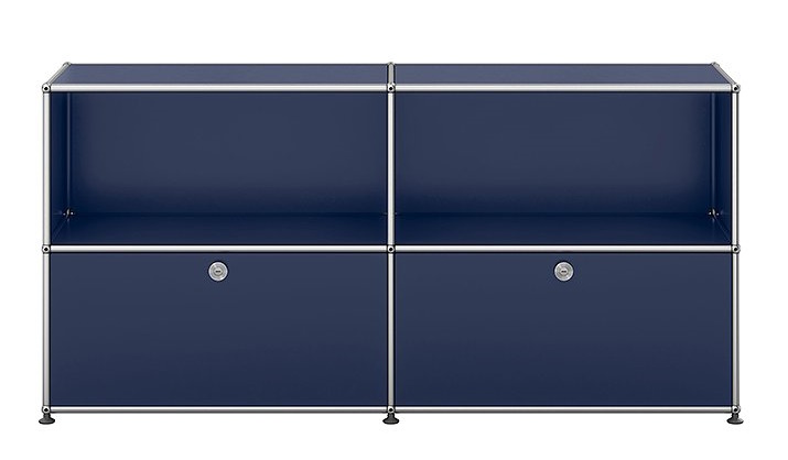 USM Haller Sideboard mit 2 Klappen – QUICK SHIP-stahlblau