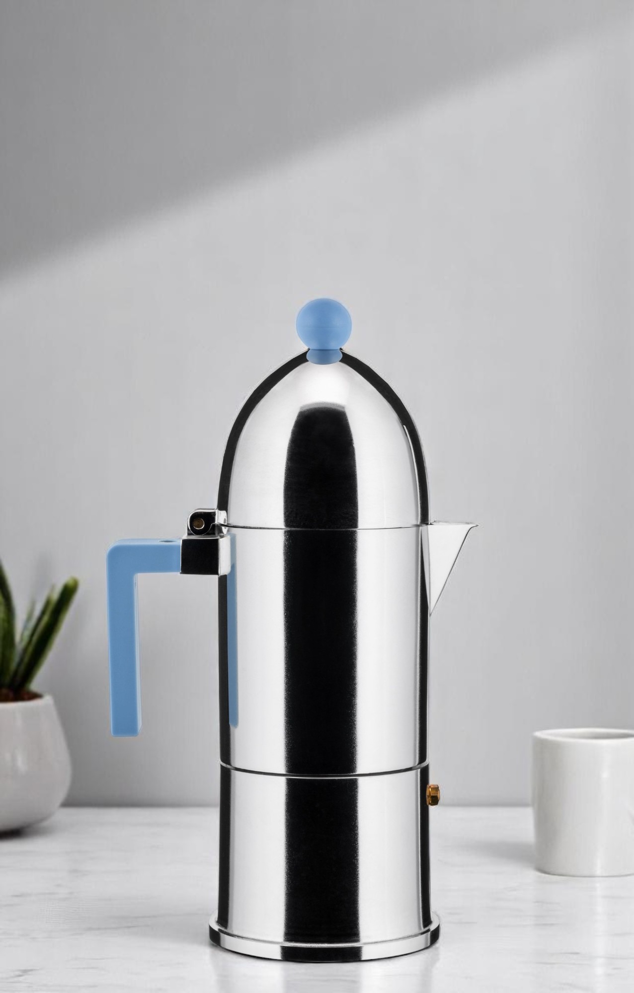 La Cupola 9095/6AZFM Espressokocher Hellblau Alessi