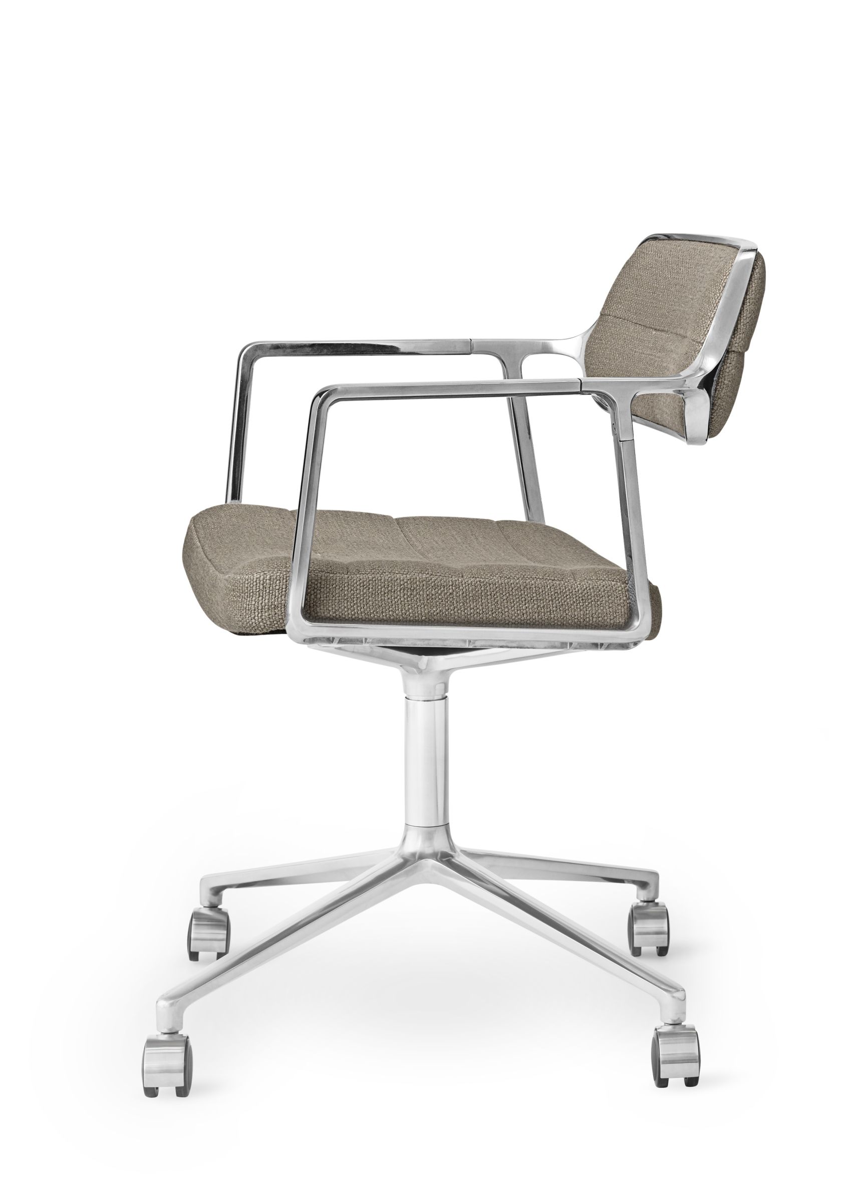 Vipp 453 / Vipp453 Drehstuhl Swivel Chair DARK SAND TEXTIL / POLIERTER ALURAHMEN MIT ROLLEN Vipp EINZELSTÜCK
