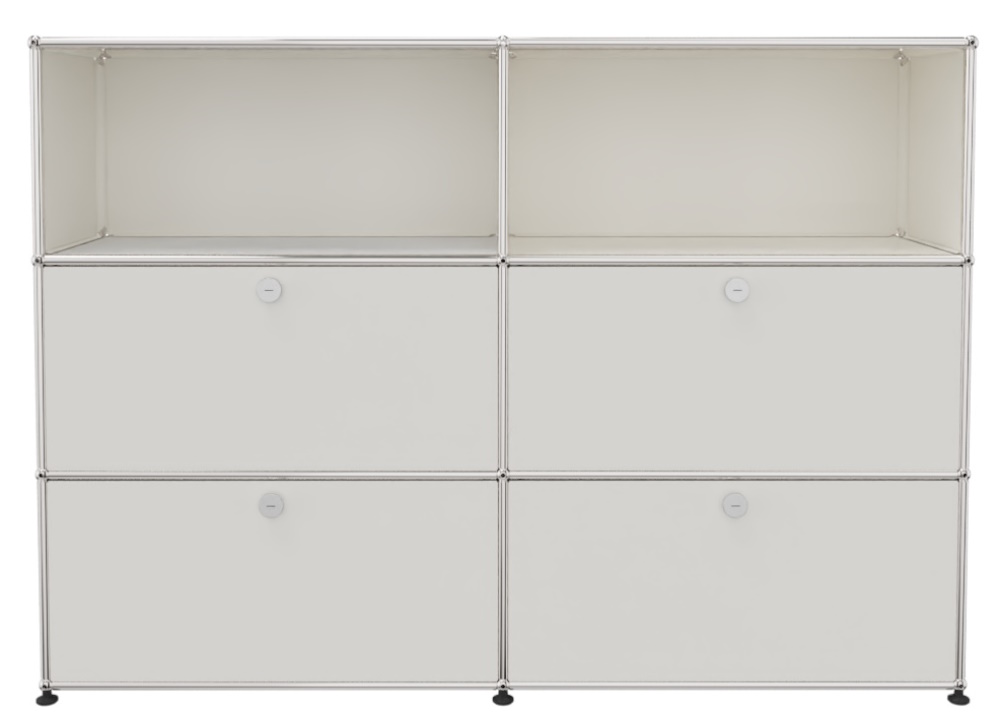 USM Haller Highboard 2 Offen / 2 Klappen / 2 Schubladen Reinweiß - FAST DELIVERY