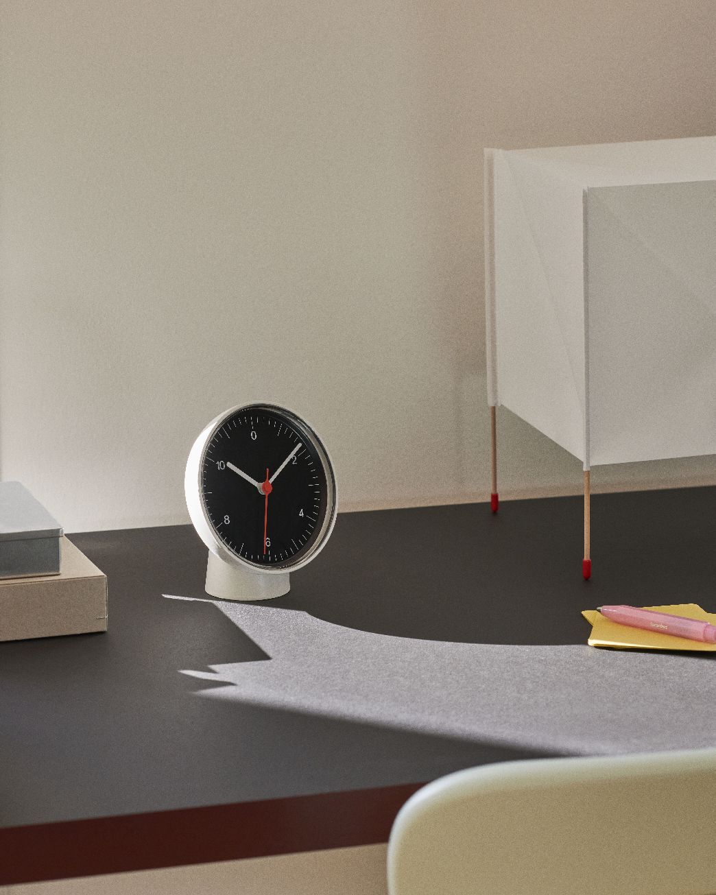 Table Clock Dual-function Tischuhr / Wanduhr Hay Grau