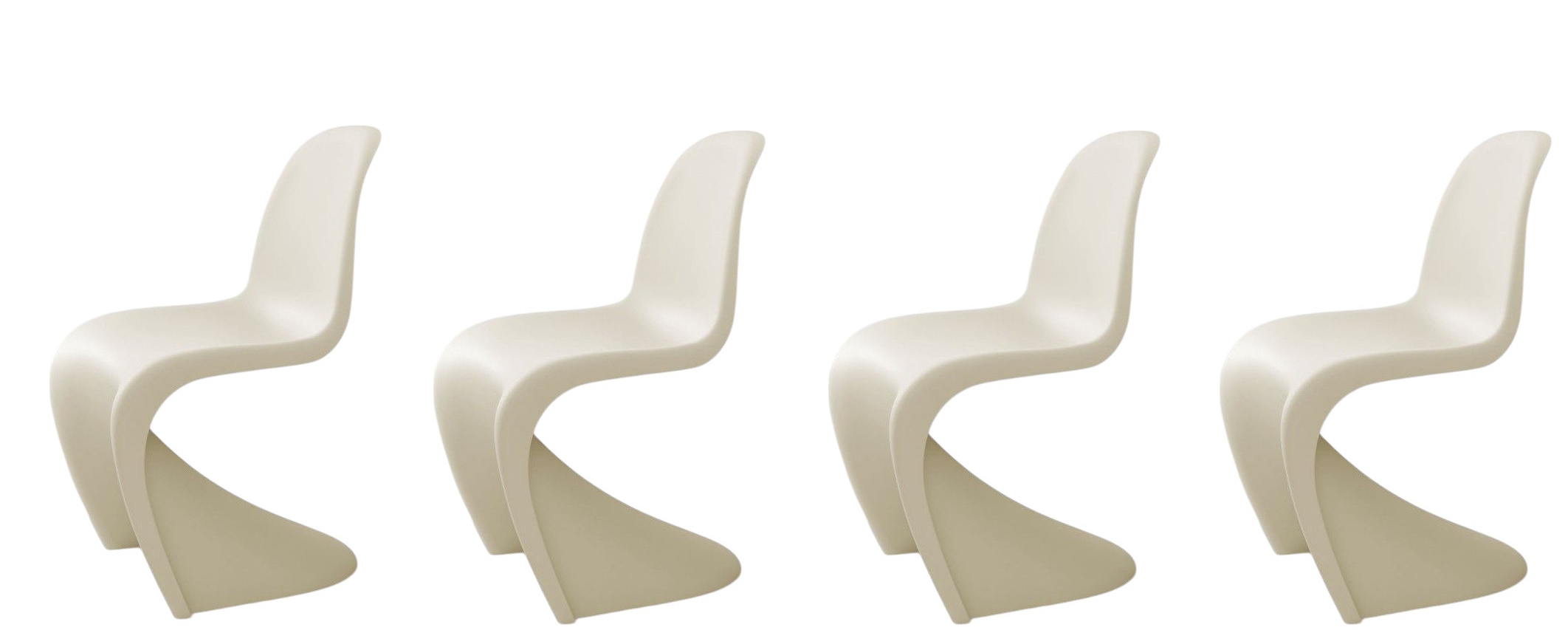 Panton Chair Kunststoff Stuhl Beige Vitra SPECIAL VERSION 4-er Set