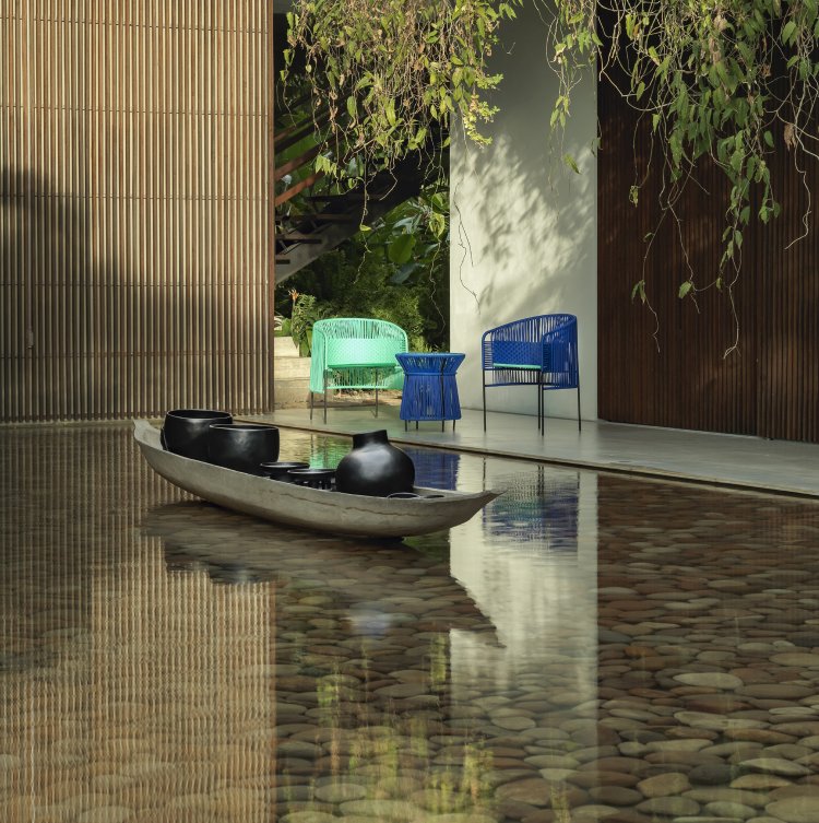 Caribe Dining Chair Stuhl Outdoor ames Turquiose / Smaragdgrün / Schwarz