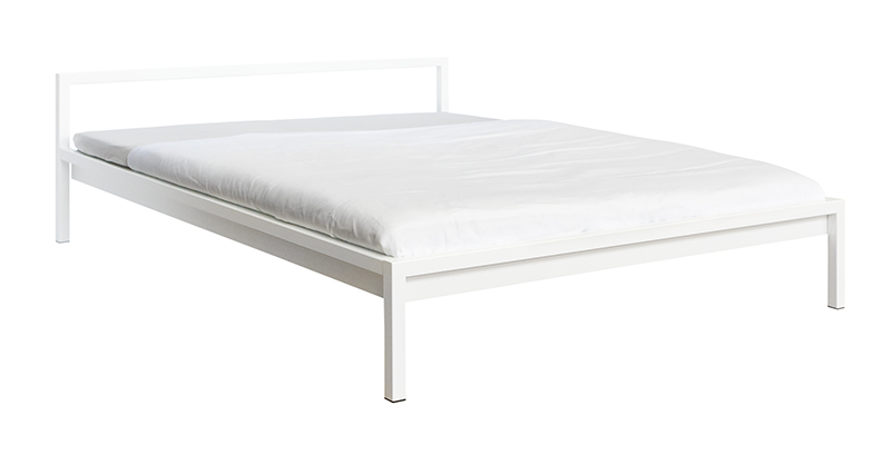 Pure Bett Stahl pulverbeschichtet Weiß 200 x 200 cm Hans Hansen