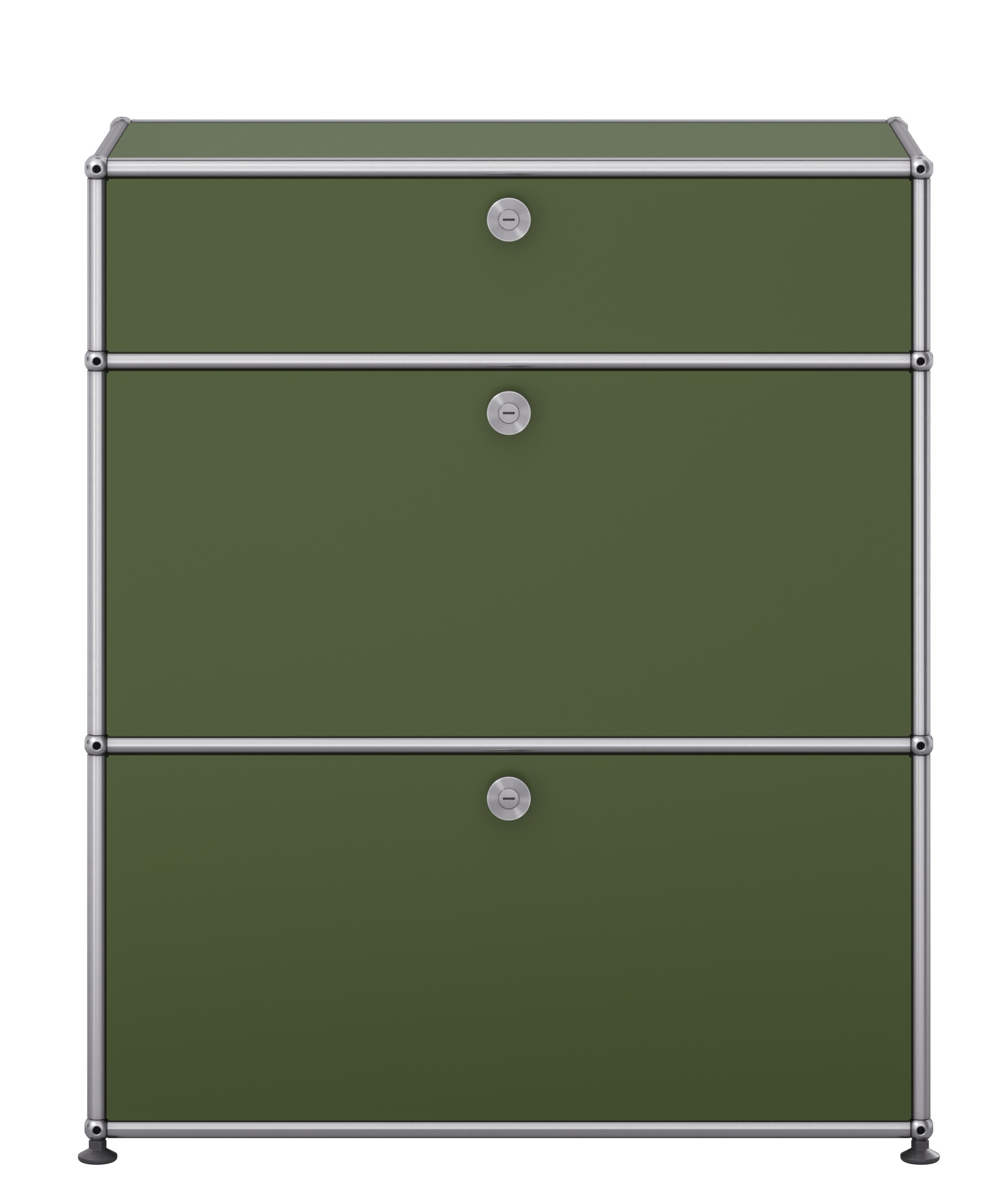 USM Haller Highboard M25 mit 2 Klappen – Olivgrün