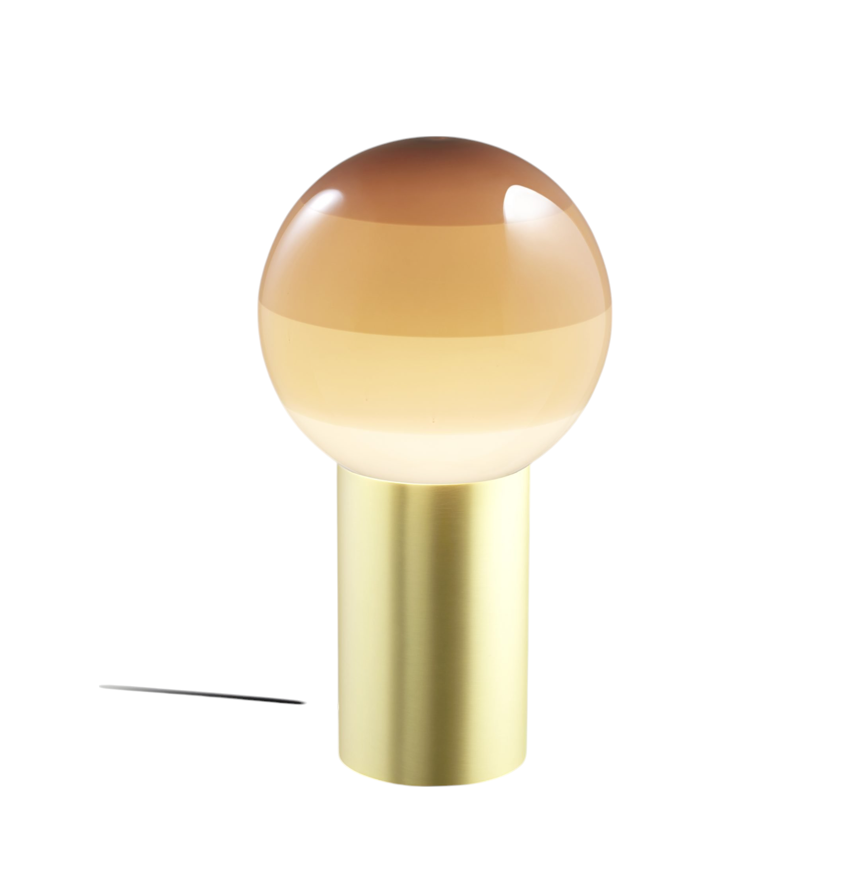 Marset Dipping Light S LED Tischleuchte mit Farbverlauf und goldenem Sockel. Moderne Wohnraumleuchte.