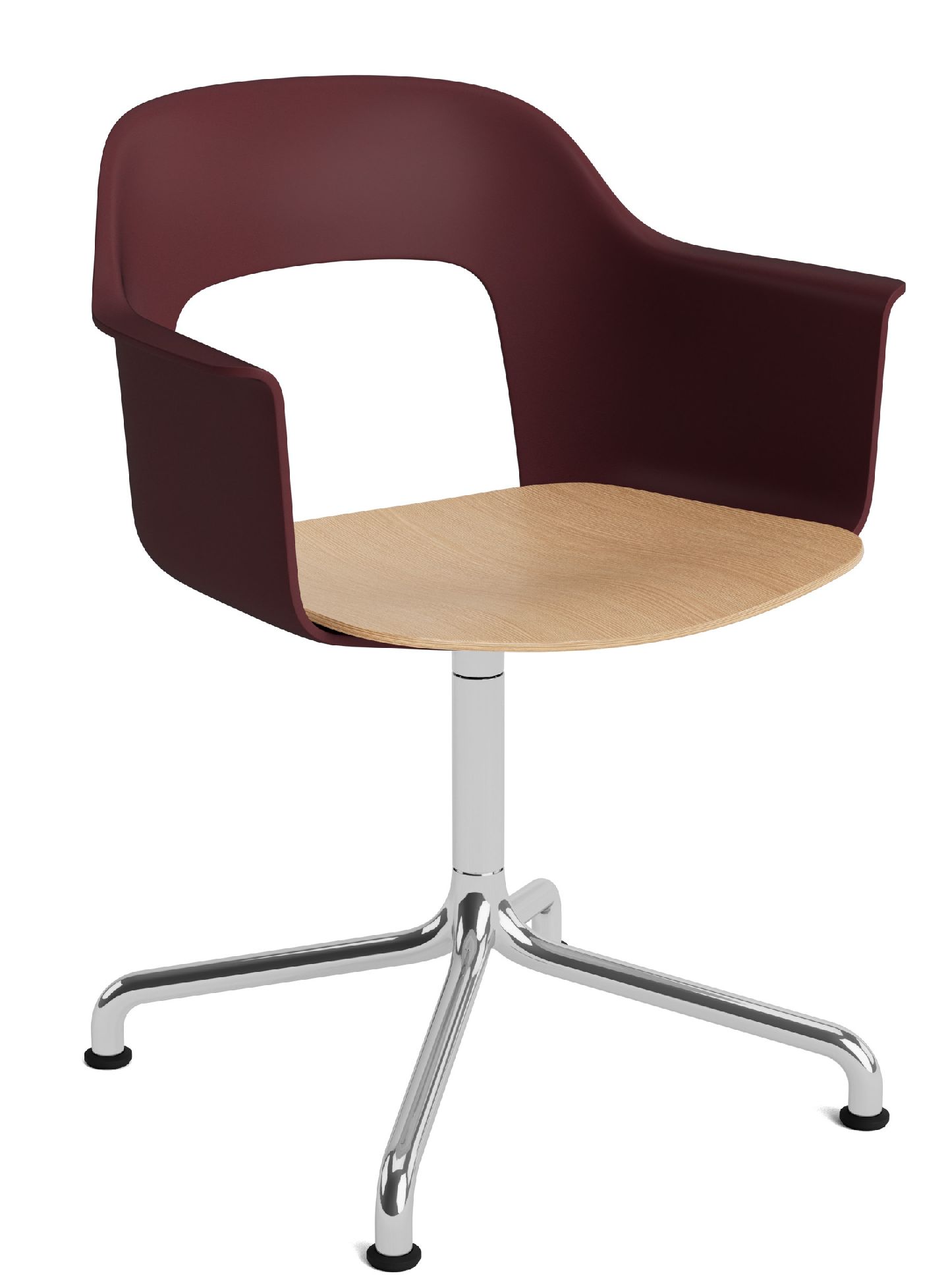 Layout Armchair 252 Armlehnstuhl 4-Sternfuß Drehfuß mit gebogenem Fußkreuz Hay