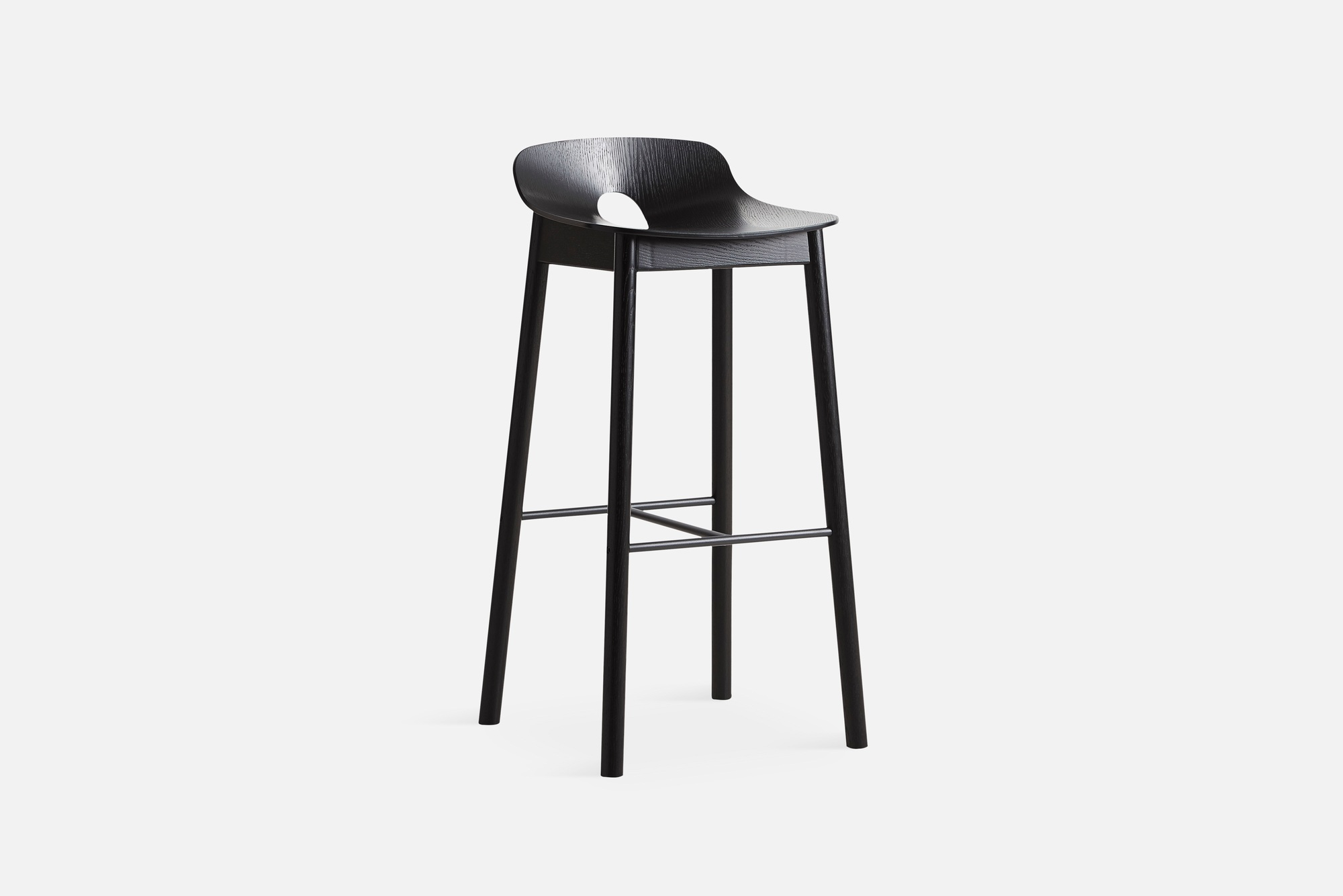 Mono Barhocker Schwarz Lackierte Esche Woud