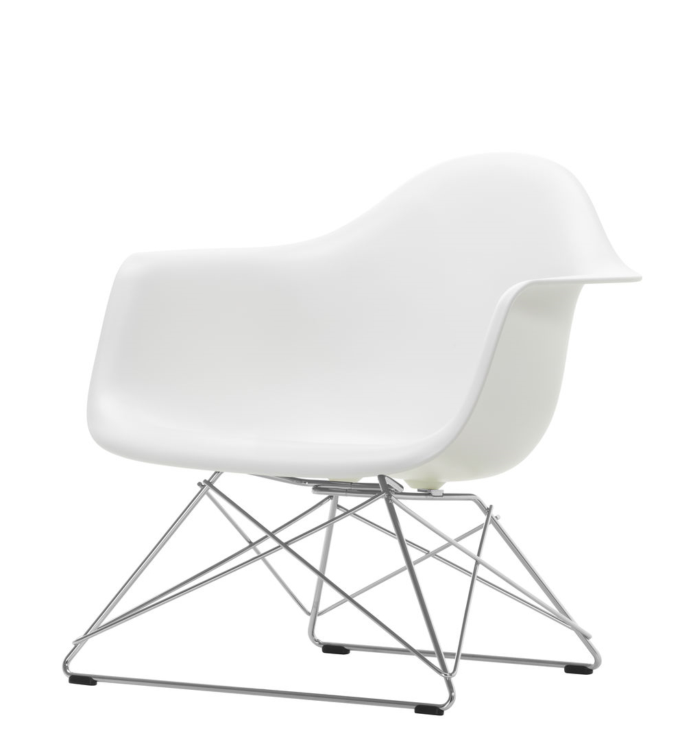 Eames Plastic Arm Chair LAR Stuhl Vitra Weiss - Chrom