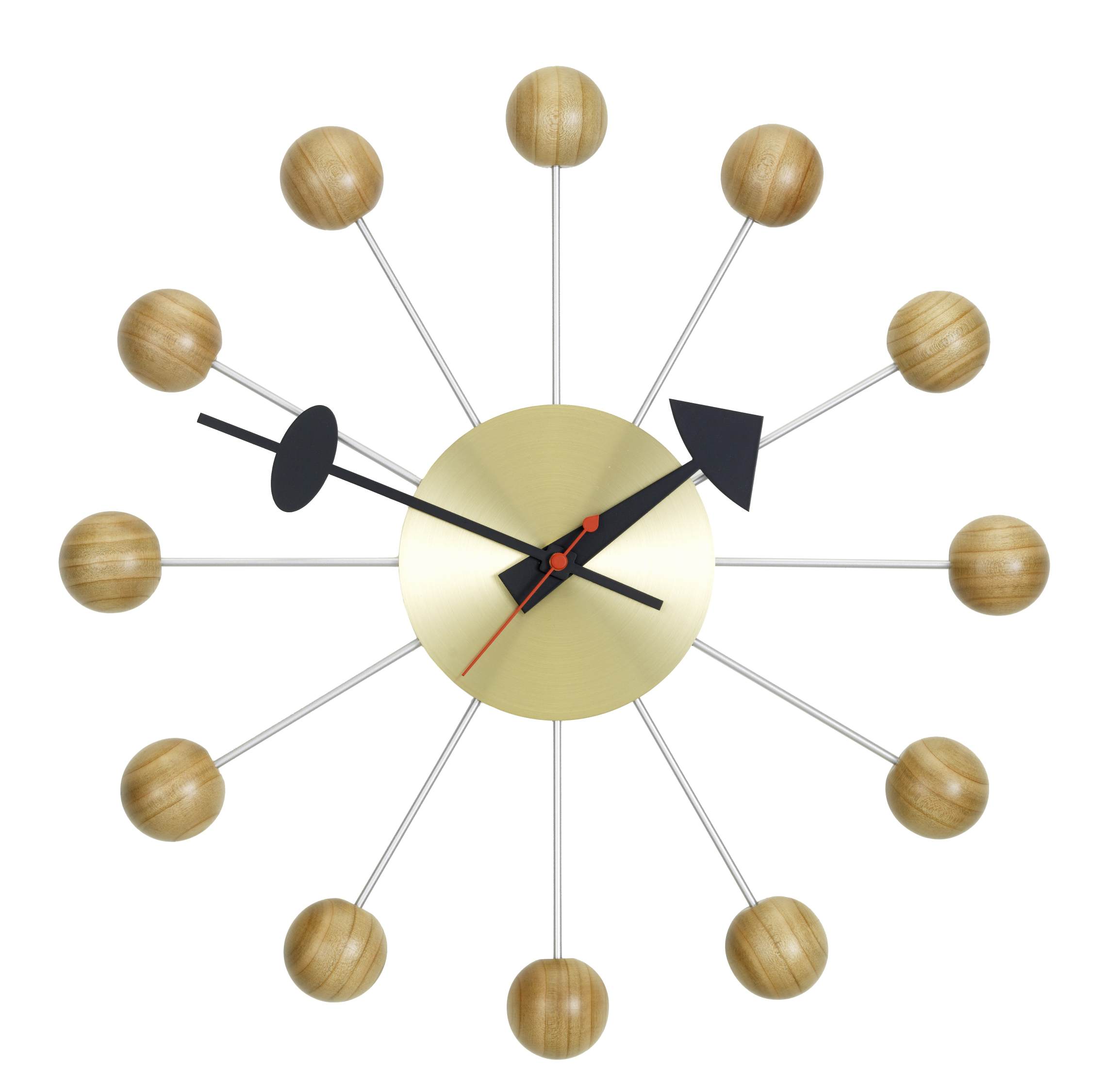 Ball Clock Wanduhr Kirschbaumholz Vitra