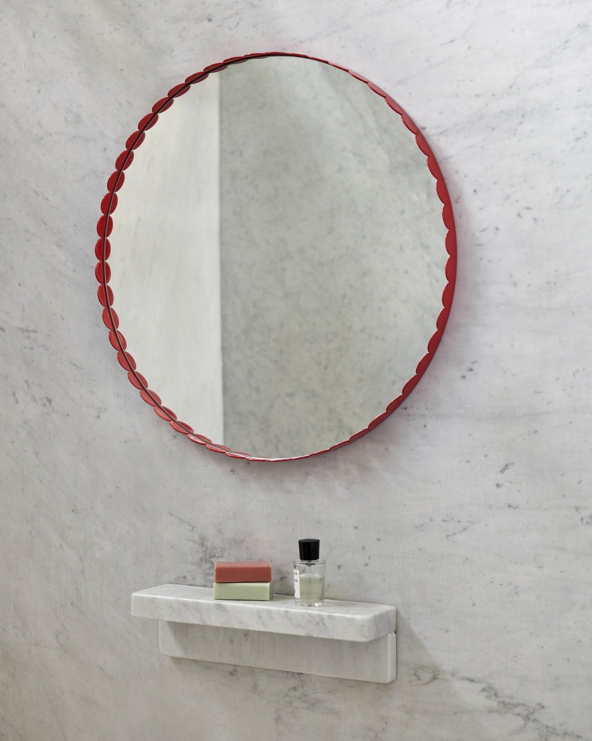 Arcs Mirror Round Red Spiegel Rund Hay