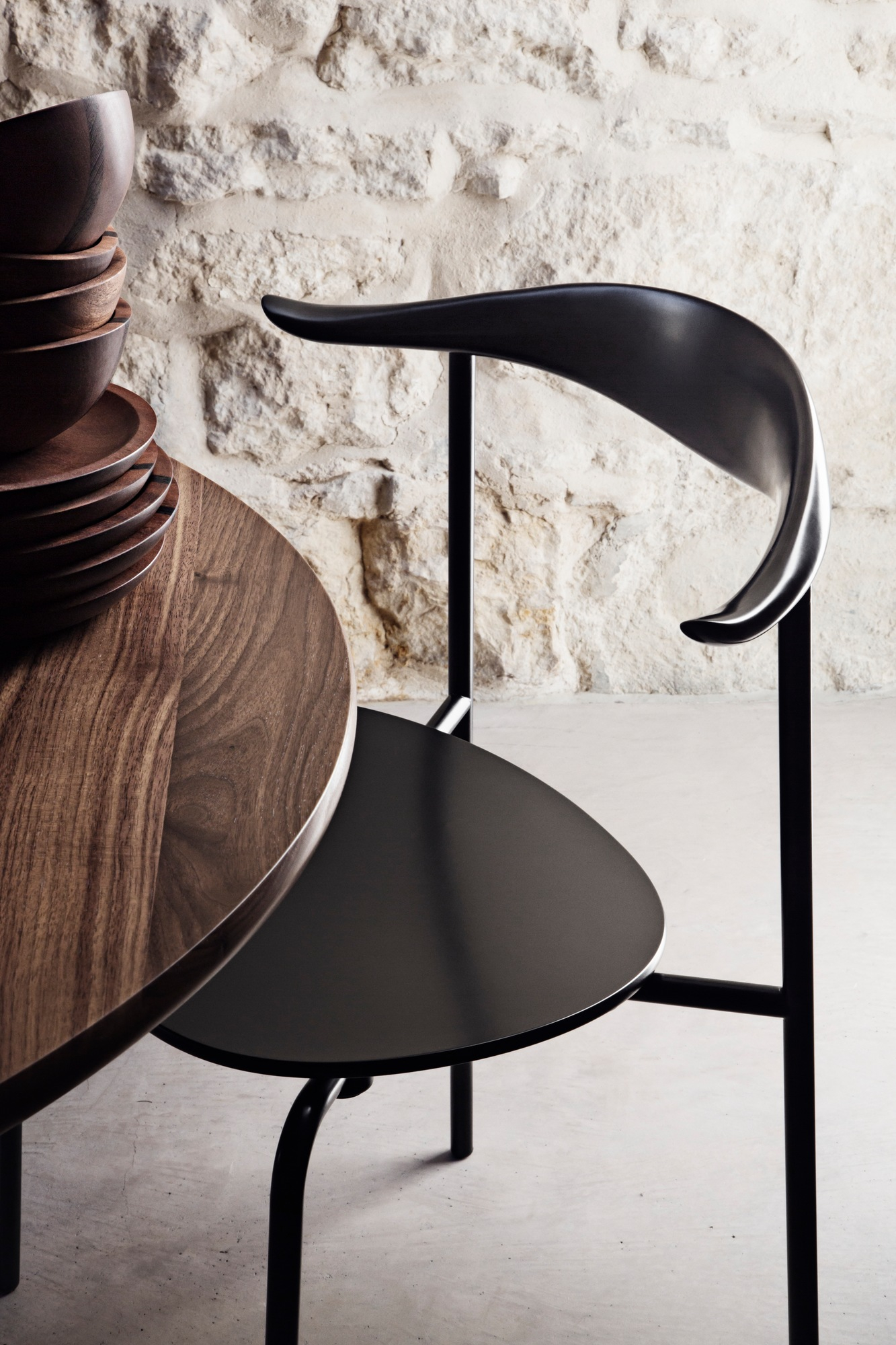 CH88T Stuhl Gestell Stahl schwarz Carl Hansen & Søn